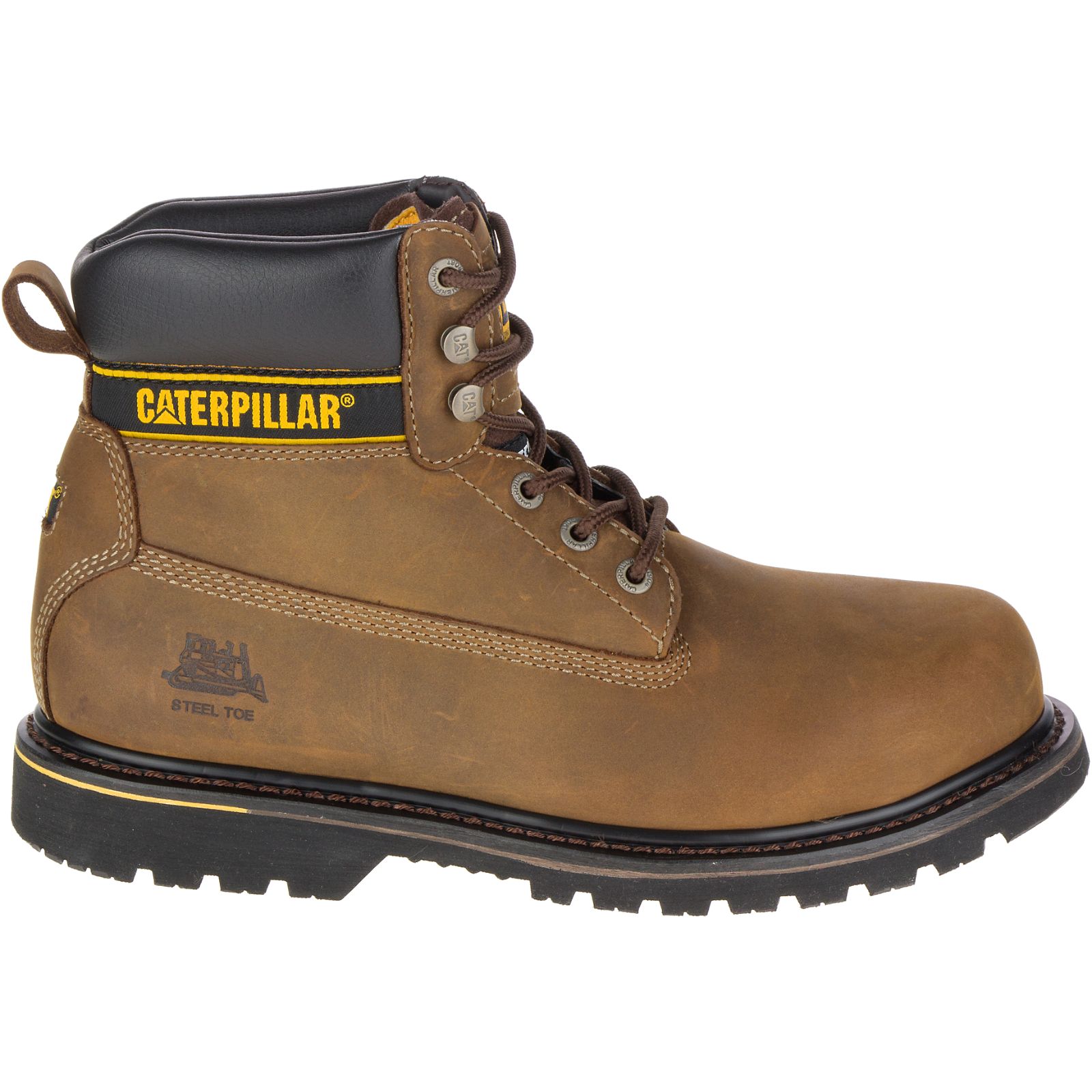 Caterpillar Boots South Africa - Cat Men's Holton Steel Toe S3 Hro Src Work Boots Dark Brown XG0251687